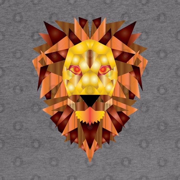 Lion lowpoly with gradient combination by Ferdow Afiz